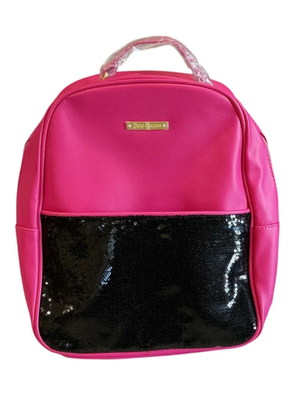 Juicy Couture Hot Pink Backpack Black Sequin NWOT